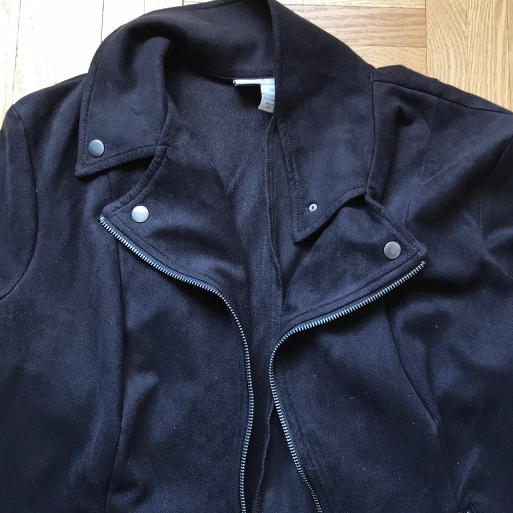 Motorcycle Jacket faux suede black 2X